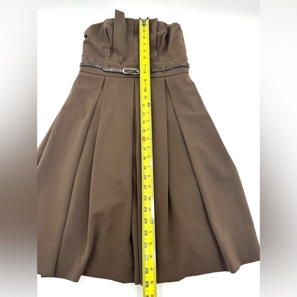 Black Halo Dress Womens Small Pleated Belted Pockets Cocktail Formal Glam NEW - Picture 14 of 15